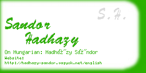 sandor hadhazy business card